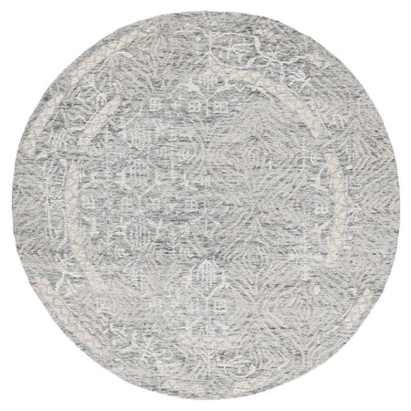 Safavieh 6 x 6 ft. Metro Hand Tufted Round Area Rug; Grey & Ivory MET905F-6R